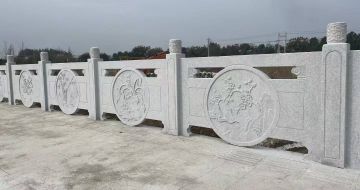 德阳芝麻白河道栏杆 石材栏杆