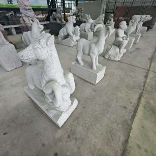 德阳芝麻白雕刻 十二生肖 异形雕刻
