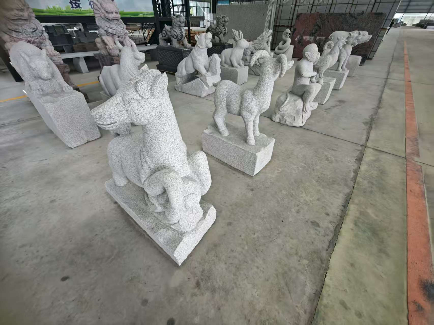德阳芝麻白雕刻 十二生肖 异形雕刻