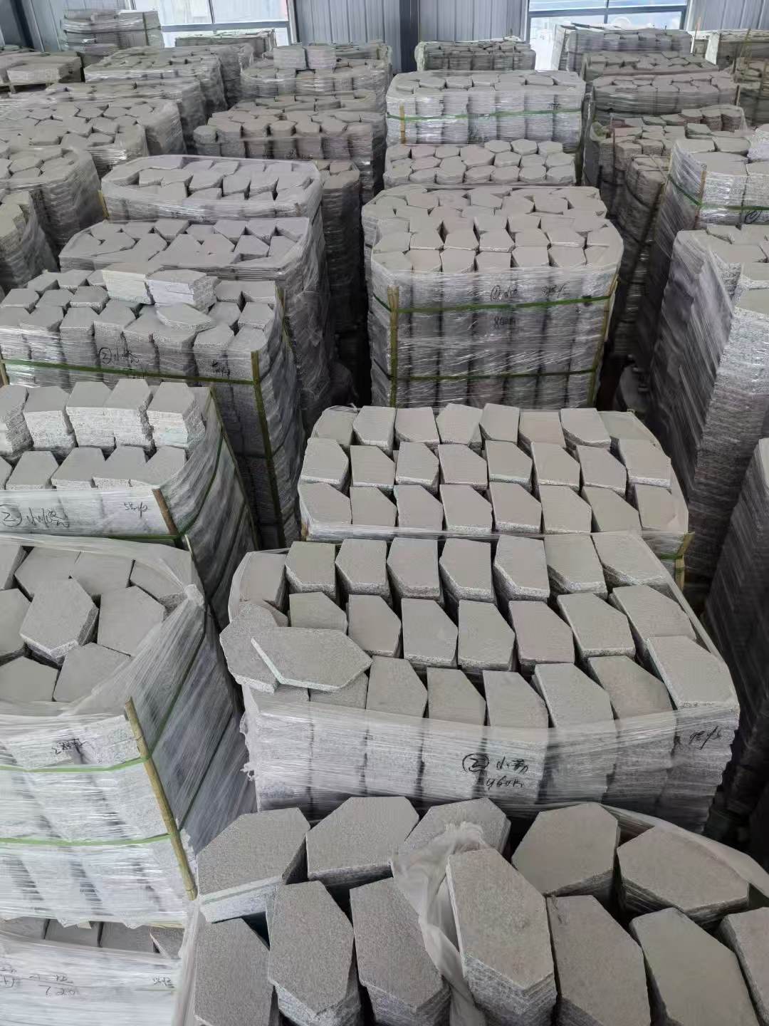 德阳芝麻白石材冰裂纹，碎拼。