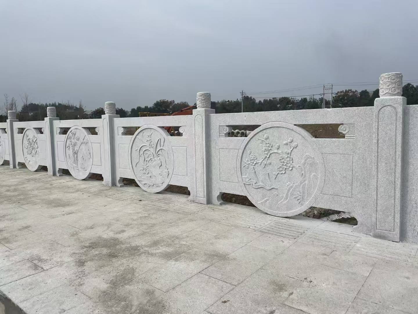 德阳芝麻白河道栏杆 石材栏杆